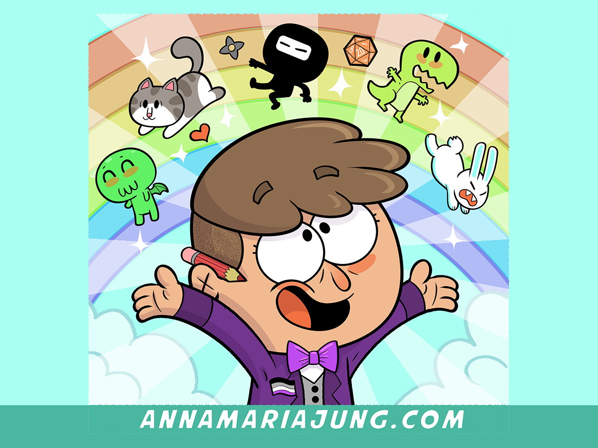 Ein Selbstportrait von Anna-Maria Jung im Comic-Stil